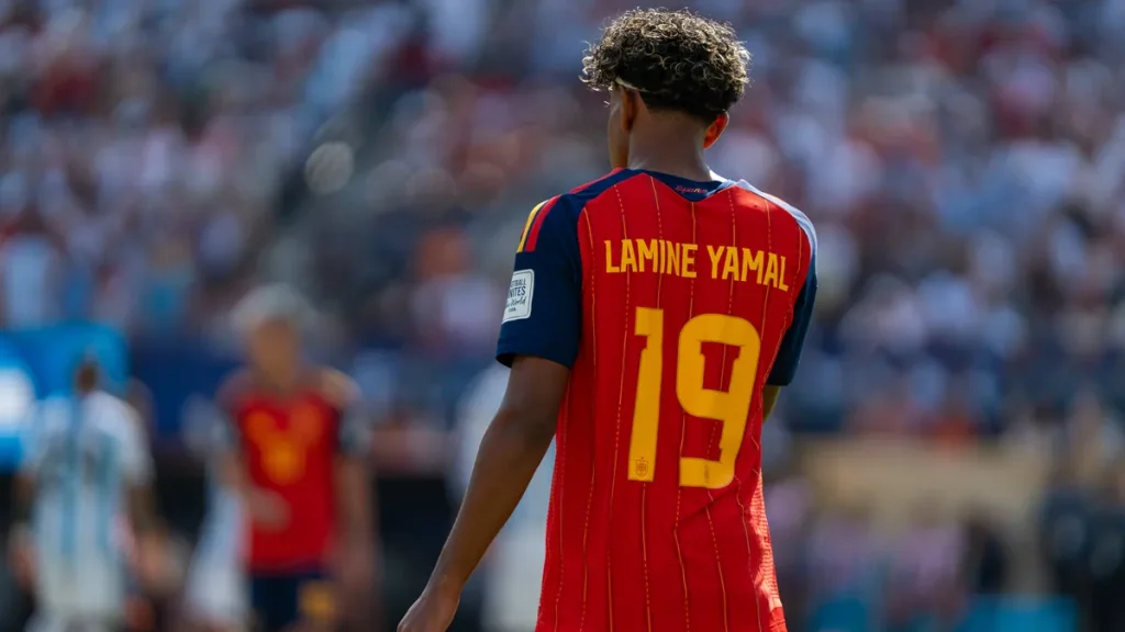 Lamine Yamal in Spain colours