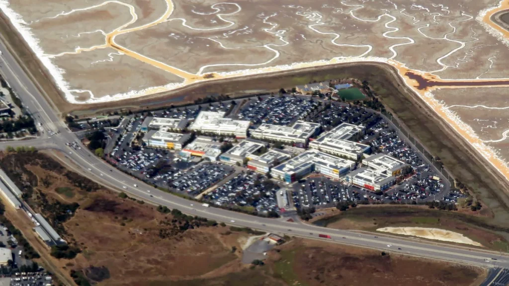 The Meta (then Facebook) campus in Menlo Park, California. The photograph is not from the events described in the article.