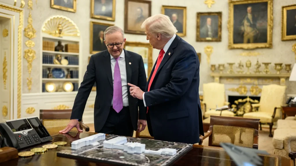 President Donald Trump and Prime Minister Anthony Albanese in the Oval Office